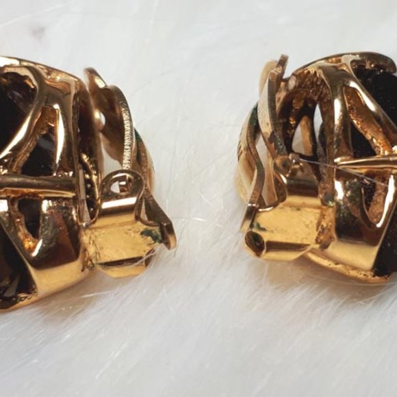 D'Orlan Vintage Gold plated clip on earrings - Picture 3 of 3